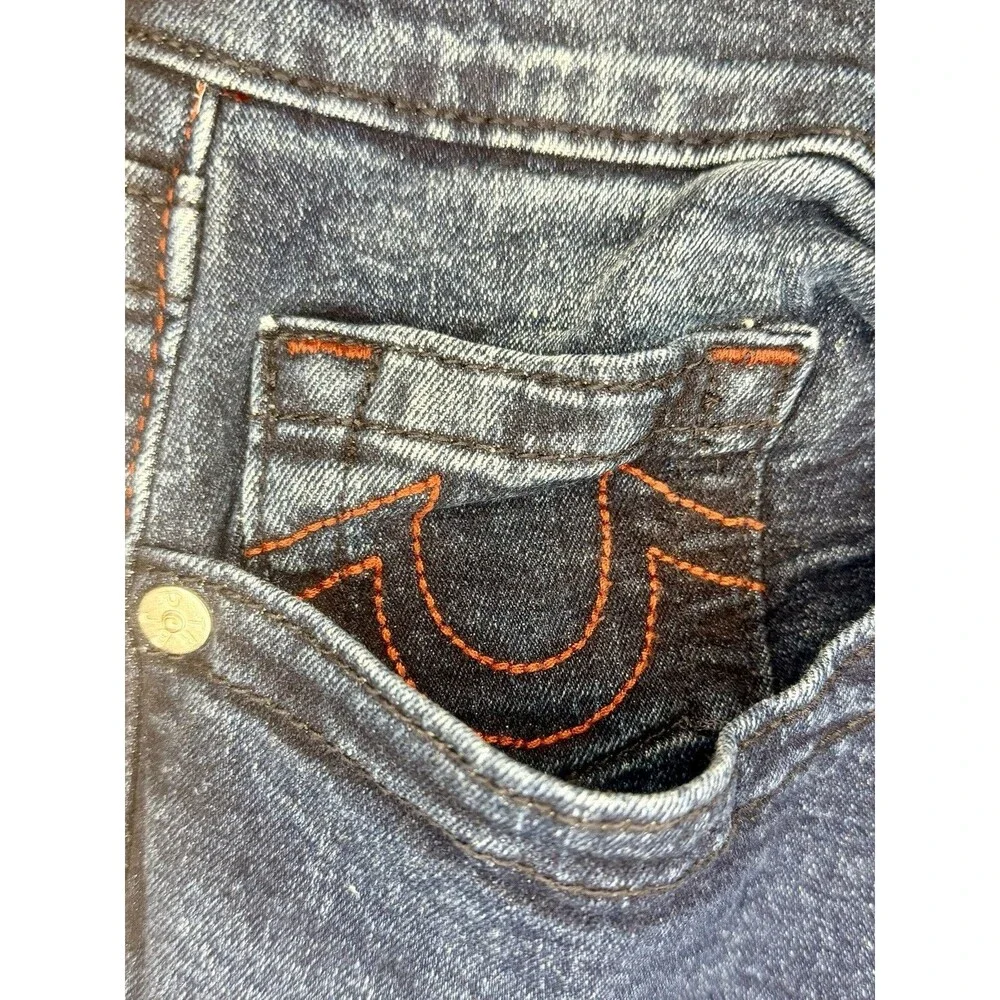 True Religion Ricky Relaxed Straight Leg Jeans Dark Wash Size 40 EUC!!